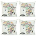thumbnail image 1 of Ambesonne Saying Throw Pillow Cover 4 Pack, Continent Colored, 20", Multicolor, 1 of 7