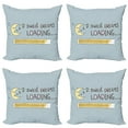 thumbnail image 1 of Ambesonne Saying Throw Pillow Cover 4 Pack, Dreams Loading, 20", Multicolor, 1 of 2
