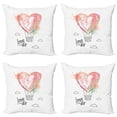 thumbnail image 1 of Ambesonne Saying Throw Pillow Cover 4 Pack, Heart Balloon Love Phrase, 16", Multicolor, 1 of 2