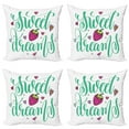 thumbnail image 1 of Ambesonne Saying Throw Pillow Cover 4 Pack, Hearts Strawberry, 24", Multicolor, 1 of 2