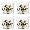 thumbnail image 1 of Ambesonne Saying Throw Pillow Cover 4 Pack, Inspirational Lettering, 20", Pale Coffee Black White, 1 of 2