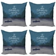 thumbnail image 1 of Ambesonne Saying Throw Pillow Cover 4 Pack, Kayak in a Lake Adventure, 16", Purple Grey Teal, 1 of 5