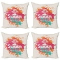thumbnail image 1 of Ambesonne Saying Throw Pillow Cover 4 Pack, Lettering and Palms, 16", Multicolor, 1 of 6
