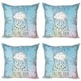 thumbnail image 1 of Ambesonne Saying Throw Pillow Cover 4 Pack, Listen Falling Rain Rhyme, 18", Multicolor, 1 of 7