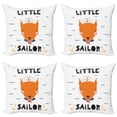 thumbnail image 1 of Ambesonne Saying Throw Pillow Cover 4 Pack, Marine Fox and Little Sailor, 18", Multicolor, 1 of 2