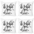 thumbnail image 1 of Ambesonne Saying Throw Pillow Cover 4 Pack, Monochrome Style Lettering, 24", Charcoal Grey White, 1 of 2
