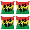 thumbnail image 1 of Ambesonne Saying Throw Pillow Cover 4 Pack, Rastafarian Design Message, 24", Multicolor, 1 of 7