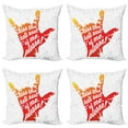 thumbnail image 1 of Ambesonne Saying Throw Pillow Cover 4 Pack, Rockn Roll Dots, 18", Vermilion Orange Black, 1 of 2