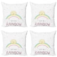 thumbnail image 1 of Ambesonne Saying Throw Pillow Cover 4 Pack, Sleep on Rainbow and Clouds, 20", Multicolor, 1 of 2