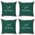 thumbnail image 1 of Ambesonne Saying Throw Pillow Cover 4 Pack, Smoking Message Blackboard, 20", Warm Taupe Green White, 1 of 5