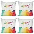 thumbnail image 1 of Ambesonne Saying Throw Pillow Cover 4 Pack, Spring Lettering, 18", Multicolor, 1 of 6