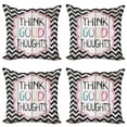 thumbnail image 1 of Ambesonne Saying Throw Pillow Cover 4 Pack, Think Thoughts Message, 18", Multicolor, 1 of 6