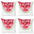 thumbnail image 1 of Ambesonne Saying Throw Pillow Cover 4 Pack, Watercolor Watermelon, 18", Pink Black, 1 of 5