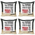 thumbnail image 1 of Ambesonne Saying Throw Pillow Cover 4 Pack, Wise Words Grungy Style, 20", Charcoal Grey Sand Brown, 1 of 2