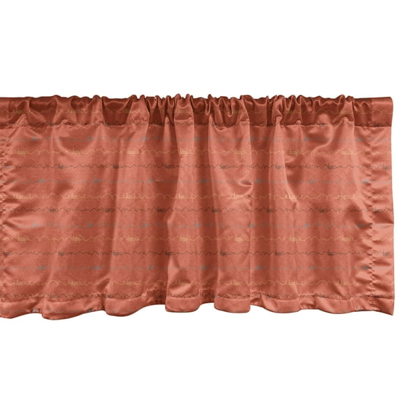 Ambesonne Saying Window Valance, Letterings, 54" X 12", Dark Brown Dark Coral