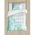 thumbnail image 1 of Ambesonne Scallop Duvet Cover Set, Repetitive Hand Drawn Shell, Twin, Pale Yellow Sea Blue, 1 of 3