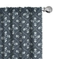 thumbnail image 1 of Ambesonne Scandinavian Window Curtains, Vintage Style Tulips, Each 28" W x 95" L, Blue Grey and Pale Blue, 1 of 4