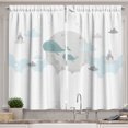 thumbnail image 1 of Ambesonne Scandinavian Kitchen Curtains, Whales Moon Castles, 55"x45", Pale Grey Pale Blue Teal, 1 of 1
