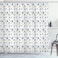 thumbnail image 1 of Ambesonne Scandinavian Shower Curtain, Blossoming Blue Tulips, 69"Wx84"L, Olive Green Blue Grey, 1 of 4