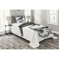 thumbnail image 1 of Ambesonne Scary Quilted Bedspread Set 2 Pcs, Sketchy Old Skull Image, Twin Size, Charcoal Grey White, 1 of 3
