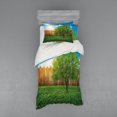 thumbnail image 1 of Ambesonne Scenery Bedding Set 3 Pcs, Life Tree Yard Field, Twin, Green Blue, 1 of 2