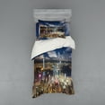 thumbnail image 1 of Ambesonne Scenery Bedding Set 3 Pcs, Night View Hong Kong, Twin XL, Navy White, 1 of 2