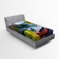 thumbnail image 1 of Ambesonne Scenery Fitted Sheet, Bohinj Lake with Boats, Twin Size, Multicolor, 1 of 2