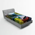 thumbnail image 1 of Ambesonne Scenery Fitted Sheet, Bohinj Lake with Boats, Twin XL Size, Multicolor, 1 of 2