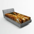 thumbnail image 1 of Ambesonne Scenery Fitted Sheet, Canadian Maple Idyllic, Twin Size, Orange Brown, 1 of 2