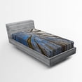 thumbnail image 1 of Ambesonne Scenery Fitted Sheet, Clouds Morning Scene, Twin Size, Blue Brown, 1 of 2