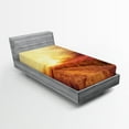 thumbnail image 1 of Ambesonne Scenery Fitted Sheet, Cosmos Flower Field, Twin Size, Orange and Yellow, 1 of 2