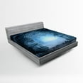 thumbnail image 1 of Ambesonne Scenery Fitted Sheet, Foggy Palace, Full Size, Navy Blue and Grey, 1 of 2
