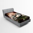 thumbnail image 1 of Ambesonne Scenery Fitted Sheet, Forest, Twin Size, Maroon Grey, 1 of 2