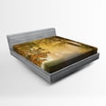 thumbnail image 1 of Ambesonne Scenery Fitted Sheet, Misty Autumn Morning, Full Size, Pale Coffee Green, 1 of 2