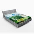 thumbnail image 1 of Ambesonne Scenery Fitted Sheet, Misty Jungle Forest, Full Size, Fern Green Multicolor, 1 of 2