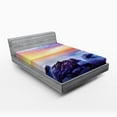 thumbnail image 1 of Ambesonne Scenery Fitted Sheet, Morning Rainbow Colors, Full Size, Blue Purple, 1 of 3