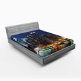 thumbnail image 1 of Ambesonne Scenery Fitted Sheet, NYC Midtown Skyline, California King, Royal Blue, 1 of 3