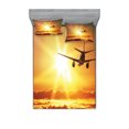 thumbnail image 1 of Ambesonne Scenery Fitted Sheet & Pillow Sham Set, Widebody Jet Air Plane, Queen, Multicolor, 1 of 3