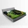 thumbnail image 1 of Ambesonne Scenery Fitted Sheet, Punkevni Cave in Czech, Queen Size, Green, 1 of 2