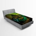 thumbnail image 1 of Ambesonne Scenery Fitted Sheet, Waterfall Creek, Twin XL Size, Fern and Olive Green, 1 of 2