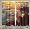 thumbnail image 1 of Ambesonne Scenery Kitchen Curtains, Natural Beauty Sunset, 55"x45", Orange White Brown, 1 of 1