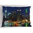 thumbnail image 1 of Ambesonne Scenery Pillow Sham, NYC Midtown Skyline, 36" X 20", Royal Blue, 1 of 2
