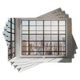 thumbnail image 1 of Ambesonne Scenery Place Mats Set of 4, Urban Modern City View, Standard Size, Pale Brown White, 1 of 6