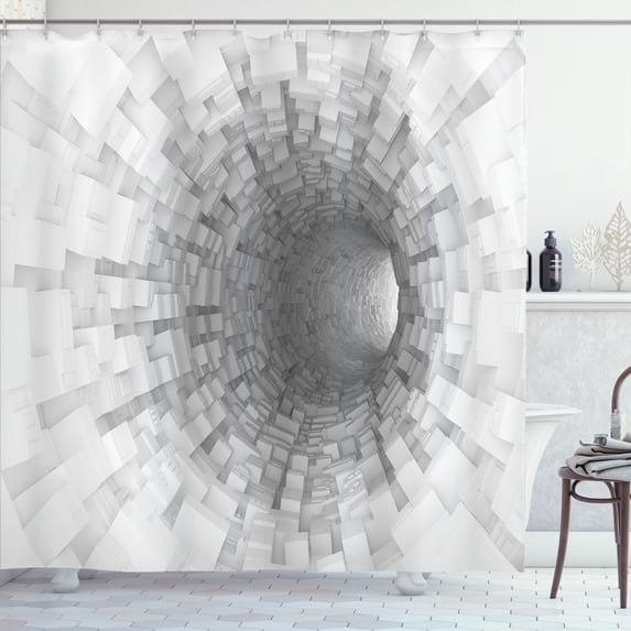Ambesonne Scenery Shower Curtain, Digital Space Field, 69"Wx75"L, Grey