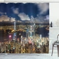 thumbnail image 1 of Ambesonne Scenery Shower Curtain, Night View Hong Kong, 69"Wx84"L, Navy White, 1 of 5