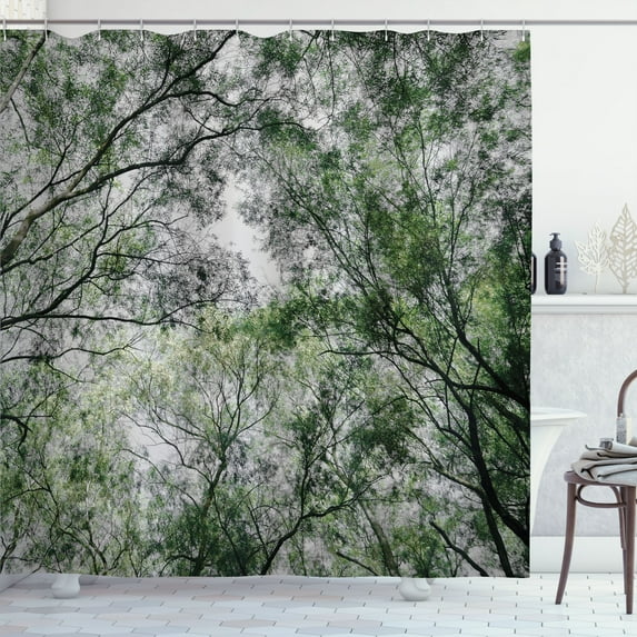 Ambesonne Scenery Shower Curtain, Spring Season Jungle, 69"Wx75"L, Green