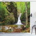 thumbnail image 1 of Ambesonne Scenery Shower Curtain, Spring Waterfall Nature, 69"Wx70"L, Green and White, 1 of 5