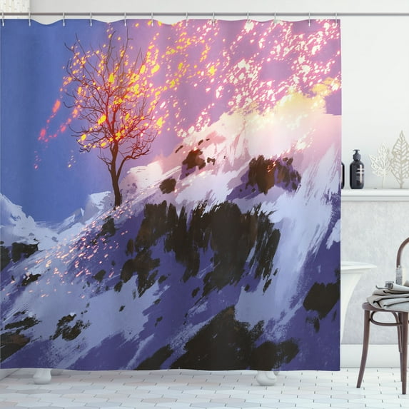Ambesonne Scenery Shower Curtain, Winter Valley, 69"Wx84"L, Multicolor
