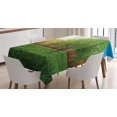 thumbnail image 1 of Ambesonne Scenery Tablecloth Rectangular Table Cover, Life Tree Yard Field, 52"x70", Green Blue, 1 of 4