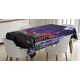 thumbnail image 1 of Ambesonne Scenery Tablecloth Rectangular Table Cover, Night Dubai Skyscraper, 60"x84", Purple, 1 of 4